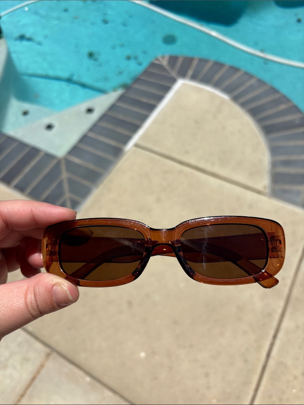 Women’s Rectangular Tortoiseshell Sunglasses - Brown Lenses